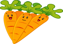 Food Themed Puppet Shows - smiling carrots